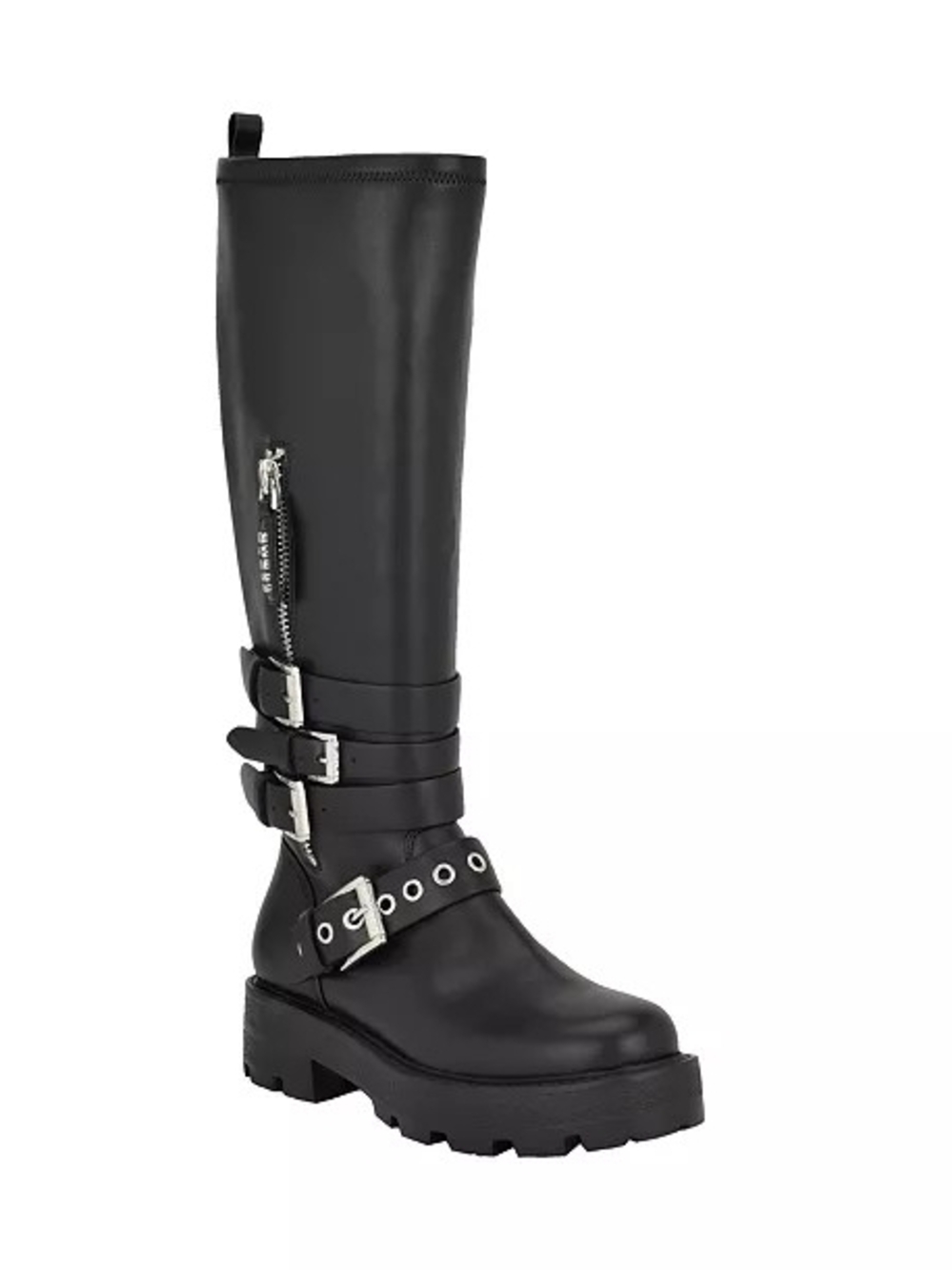 GUESSWomen's Yanky Tall Buckled Moto Lug Boots 6.5 /8.5 /9m